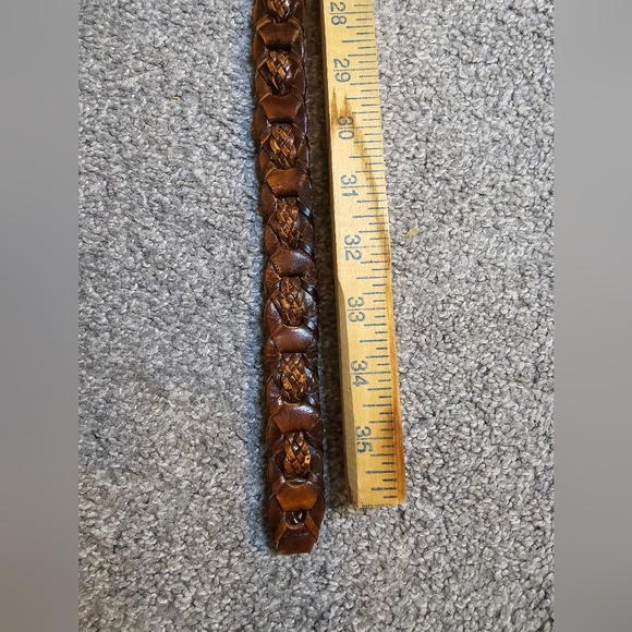 Leather & Brass Size Medium Woven Braided Belt Western Coastal Cowgirl - Picture 7 of 7